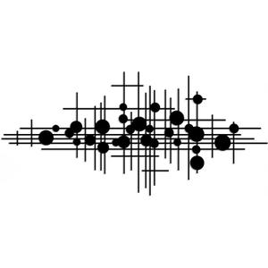 Rajukit Modern Geometric Abstract Metal Wall Art Black Wall Decor Large Metal Wall Sculpture for Living Room, Versatile Home Decor (33.9*15.7)