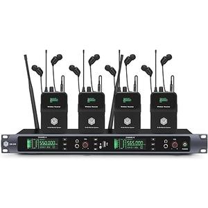 EM200 UHF Wireless in Ear Monitor System 2 Channel 4 Bodypacks Monitoring with in Earphone Used for Stage, Band, Recording Studio, Live Performance