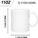 MR.R Set of 36 Sublimation Blanks Dishwasher White Ceramic Coffee Mugs 11oz Blank Ceramic Classic Drinking Cup Mug For Milk Tea Cola Water, 9 Cm X 7 Cm