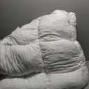 KAKABELL Pinch Pleat Goose Down Feathers Fiber Comforter Full/Queen Size All Season-Ultra Soft and Cozy Noiseless Duvet Insert with Egyptian Cotton Blend Cover,Fluffy Warm Comforter White,90"X90"