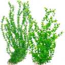 Hamiledyi 23" Tall Aquarium Plastic Plants - 2 Pack Soft Fish Tank Decor, Artificial Green Grass Cluster for Aquariums, Safe Bendable Underwater PlantsGreen Style B