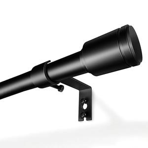 5/8” Diameter Curtain Rods 30-90 Inch, for 30-84 Inch Windows, Adjustable Splicing Black Curtain Rods for Windows with Brackets, Window Rod Long Small Curtains Rod