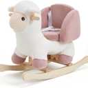labebe - Baby Sheep Rocking Horse, Kids Plush Stuffed Rocking Animals, Ovis Aries Rocker with Seatbelt for 6 Months Babies, White Romney Rocking Horse for Toddler 1-3 Age Girl, Small