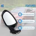 Left Driver Side Mirror Compatible With 2014 2015 Kia Optima With Manual Folding Power Glass Turn Signal Heated Black Replace#876104C501(6Pins)
