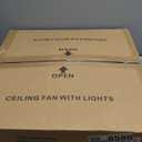 Low Profile Ceiling Fans with Lights and Remote, Fandelier Ceiling Fan Flush Mount, 3000K-6500K Smart 5 Blades LED Fan Light, Small Ceiling Fans with Lights for Bedroom, Kitchen (18 inch, Matte White)