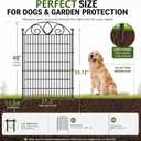 5 Panels No Dig Tall Garden Fence Panel 48" H X 13.12' L Rustproof Metal Dog Fence Outdoor for Yard, Decorative Animal Barrier Fence for Pet, Garden Border, Patio, Flower Beds| Temporary Fencing
