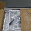 Furnulem Tall Nightstand with LED Lights and 3 Tier Shelves, Night Stand with 3 Fabric Drawers, 45.3inch Tall Bedside Tables with USB Ports and Outlets in Bedroom, Dorm, Office (White)