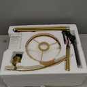 Oneach Boho Floor Lamp with 3 Color Temperatures, Farmhouse Floor Lamps for Living Room with Remote & Dimmable Bulb, Rattan Floor Lamp for Bedroom, Gold (62.1)