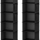 Hanging Closet Organizer, 6-Shelf Closet Hanging Storage Shelves, 2 Packs, Black