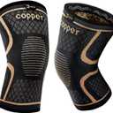 JIUFENTIAN Copper Knee Braces for Men and Women (2 pack) -Knee Supports Copper Compression Knee Sleeve for Knee Pain, Arthritis, Running,Sports and Recovery Support (Medium) (2pack-Copper-Black)