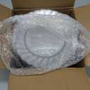 BESTVIP 100 Pieces Silver Glitter Plastic Plates, 6 Inch Disposable Premium Sturdy Silver Dessert Plates, Premium Elegant Fancy Disposable dinnerware for Weddings, Parties and Birthdays