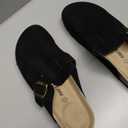 Suede Clogs Men & Women Unisex Leather Mules Soft Cork Footbed Adjustable Buckle Slip Sandals Potato Shoes with Arch Support (11)