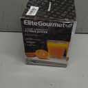 Elite Gourmet ETS623 BPA-Free 40-Watt Electric Citrus Juicer, Compact, Large Volume, Pulp Control, Oranges, Lemons, Limes, Grapefruits with Easy Pour Spout, 24oz, Black/Stainless Steel
