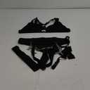 Sexy Lingerie Set For Women With Garter Belt 5 Pieces Strappy Bra and Panty Set Adjustable With Chain (3XL, Black)