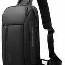 BANGE Men's Crossbody Backpack - Waterproof Shoulder Bag for Travel, Hiking & Daily Commute (Black)
