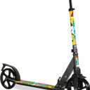 LaScoota Kick Scooter for Kids Ages 6+, Teens & Adults, Large 8" Sturdy Urethane Wheels. Adjustable Handlebar, Lightweight, Foldable, 220lbs Max Load