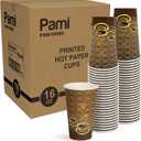 PAMI Disposable Paper Coffee Cups 16 oz,Single-Use,Leak Resistant,1000 Ct