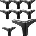 AODIOU Furniture Legs Replacement Feet: Dresser Legs 4 Inch for Cube Storage - Metal Legs for Furniture Black Set of 8