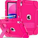 Grifobes for iPad A16 Case 11th Generation 11 inch 2025 / iPad 10th Generation Case 10.9 inch 2022, Heavy Duty Military Grade Shockproof Cover with Pencil Holder for i Pad 11/10 Gen (Hot Pink)