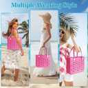 PoVwlty Rubber Beach Bag for Men & Women, Water-resistant Travel Tote Bag for the Beach Boat Pool