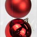 Large Shatterproof Christmas Ball Ornaments, Red, 5.9" (2 Pcs), Classic Style, Hanging, Plastic, Christmas, Birthday, New Year, Anniversary, Valentine's Day