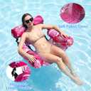 FindUWill Inflatable Pool Float Chair, 2 Pack, Monstera Hot Pink & Blue