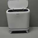 JUDRDO Bathroom Trash Can with Lid, Vacuum Adsorption Small Garbage Can 3.2 Gallon Press Top Lid Trash Bin with Legs Waterproof Waste Basket for Bathroom Bedroom Office Home RV