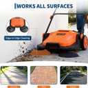 Walk-Behind Floor Sweeper, 25.6 in Sweeping Width, Outdoor Hand Push Sweeper, 5 Gallon Waste Container, Adjustable Folding Handle for Garage Patio Yard Driveway | Outdoor Hand Push Sweeper, 5 Gallon Waste Container, Adjustable Folding Handle for Garage Patio Yard Driveway