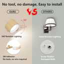 Deyagoo LED Wall Sconce, Wall Mounted Lamp with Rechargeable Battery Operated USB Port 3 Color Temperature & 3 Brightness Level 360Rotate Magnetic Ball, Cordless Light for Reading Bedside-Wood