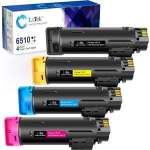 LxTek Compatible Toner Cartridge 6510 6515 106R03480 106R03477 106R03478 106R03479 Replacement for Xerox Phaser 6510, WorkCentre 6515 High Yield (1 Black, 1 Cyan, 1 Magenta, 1 Yellow, 4-Pack)