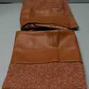 Fluffy Boucle Throw Pillow Covers 18x18 Inch Set of 2 Rust Red Textured Boho Decorative Pillow Covers with Faux Leather Accents Farmhouse Cushion Covers for Couch Sofa Bed Home Decor