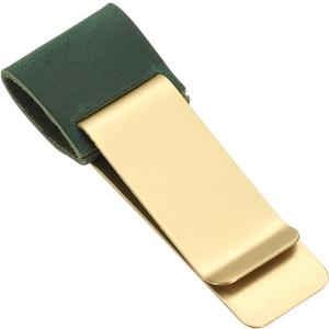 PATIKIL Pen Loop for Notebook, Brass Leather Pencil Holder Pen Clip for Notebook Traveler Journals Planner, Dark Green