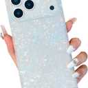 TETAW Cute Compatible with iPhone 17 Pro Case 6.9Inch,Sparkle Luxury Glitter Colorful Shell Rectangle Cases for Women, Girly Bling Slim Soft TPU Shockproof Protective Cover(Colorful Shell)