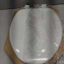 Mayfair Linden Slow Close Toilet Seat, Non Slip Heavy Duty Wood, Easy Install, Elongated, White