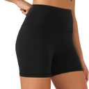 YUNOGA Women Biker Shorts 4"/6"/8" Inseam - High Waisted Tummy Control Workout Athletic Exercise Spandex Yoga Shorts (Black, L)