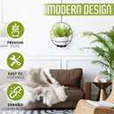 Hanging Planters for Indoor Plants - Plant Hanger Indoor Rod with 2 Diamine Plastic Pots, Ceiling or Wall Planters, Hanging Flower Pots - Plants NOT Included