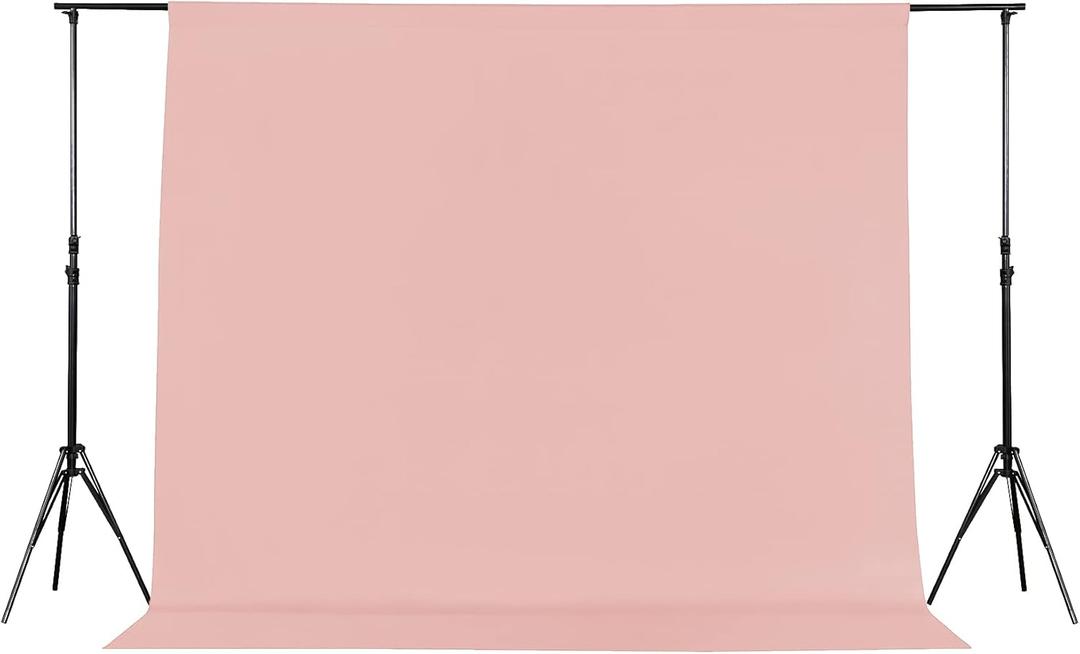 Joccun 8X10FT Light Pink Backdrop Background for Photography,Polyester Backdrop Curtain Background Screen for Photography,Photoshoot,Video Recording,Studio(8X10ft,Light Pink) (8FTX10FT)