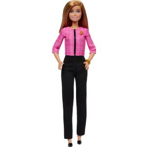 Barbie Careers Doll & Accessories, Future Leader with Blonde Hair Wearing Outfit with 2 Golden Bracelets & B Pin, Includes Sticker for Kids