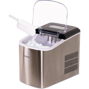 Igloo Electric Countertop Ice Maker Machine - Automatic and Portable - 26 Pounds in 24 Hours - Ice Cube Maker - Ice Scoop and Basket - Ideal for Iced Coffee and Cocktails - Stainless Steel