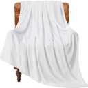 BEDELITE Fleece Blanket Twin Size White Throw Blanket for Couch & Bed, Luxury Plush Cozy Fuzzy Blanket 60x80 inches, Super Soft Warm Lightweight Throw Blanket for Travel Camping