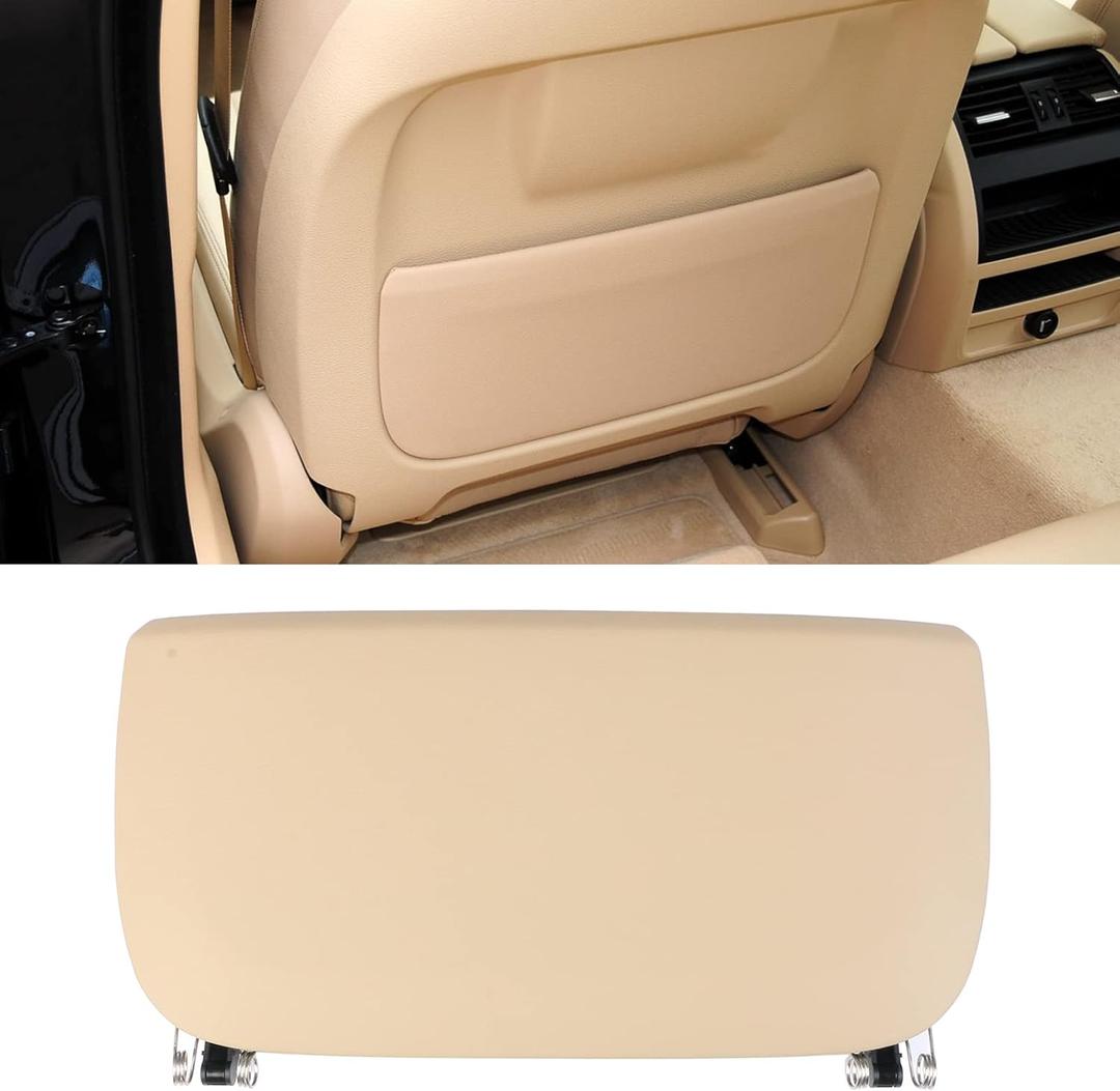 Jaronx Compatible with BMW Seat Back Pocket Cover for 5 Series F10 F11/7 Series F01 F02/X5 F15 /X6 F16, Genuine Leather Driver Side/Passsenger Side Backseat Pocket Cover Replacement-Beige