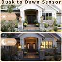 Retro Outdoor Post Light 22" Large Dusk to Dawn Waterproof Exterior Lamp LED Landscape Lights Outside Lantern Pole Light for Yard Garden Pathway Bronze
