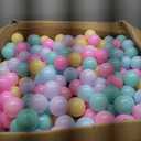 Amazon Basics BPA-Free Ball Pit Balls with Storage Bag, Crush-Proof Plastic for Toddlers Kids 12+ Months Play, 6 Pastel Colors, 1000 Count