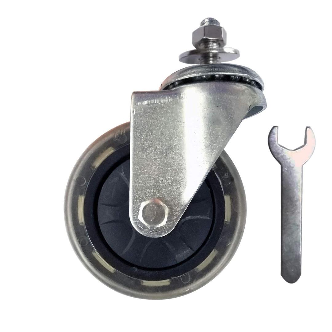 4'' Quiet Rubber Wheel Replacement for Hoverboard Seat Attachment (Single Bolt Type) (4'')