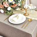 Fitable 2 Pack Faux Linen Rectangle Tablecloths: Waterproof Stain Resistant Wrinkle Free Textured Table Cloth, Washable Burlap Fabric Table Cover for Kitchen Dining Party, 52x70 Inch, Nature
