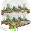 2 Set Garden Netting Kit for Raised Beds 4.9x2.3x1.5 ft Ultra Fine Mesh Plant Cover with Garden Hoops Drawstring & Clips Insect Netting Pest Barrier Screen for Vegetables Fruits Protection