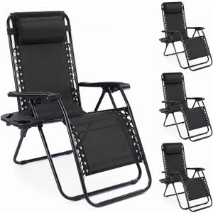 NEWBULIG Zero Gravity Chairs Set of 4, Folding Lounge Recliner Chair, 4 Pack