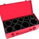 1 Inch Drive Deep Impact Socket Set,9 Pieces,6-Point,SAE Sizes (1",1-1/8",1-1/14",1-3/8",1-1/2",1-5/8",1-3/4",1-7/8",2"),Cr-Mo Steel