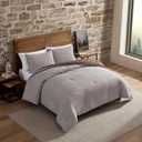 Eddie Bauer - King Bedding Comforter Sets, Naturally Soft & Smooth Cotton Bedding w/Matching Pillowcases, Reversible 3 Piece Bed Sets (Harrison Brown)
