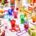 Janmercy 27 Pieces 21st Birthday Shot Glass Necklace Cups Shot Glass on Beaded Necklace Plastic Party Colorful Drinking Cups for Adults Birthday Party Supplies Favors, 9 Colors